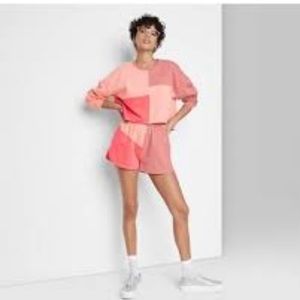 wild fable women's high rise dolphin shorts pink